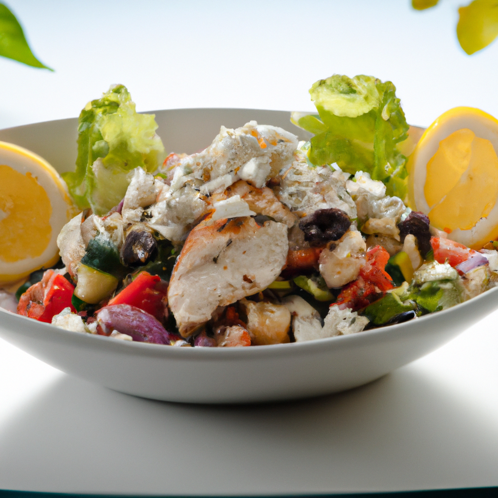 Discover the Delicious Flavors of a Homemade Greek Salad with Lemon Herb Chicken
