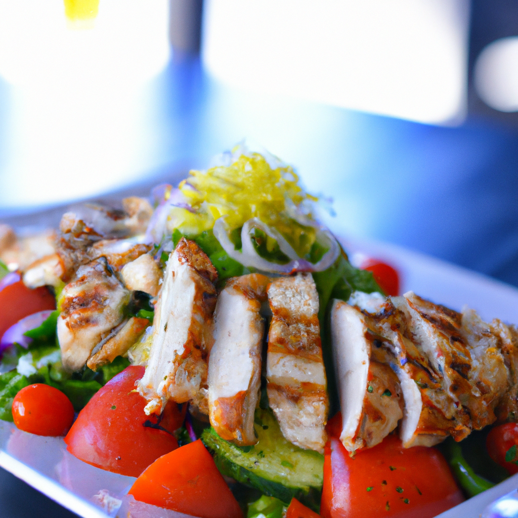 Indulge in a Mouthwatering Greek Lunch: Traditional Greek Salad with Grilled Chicken