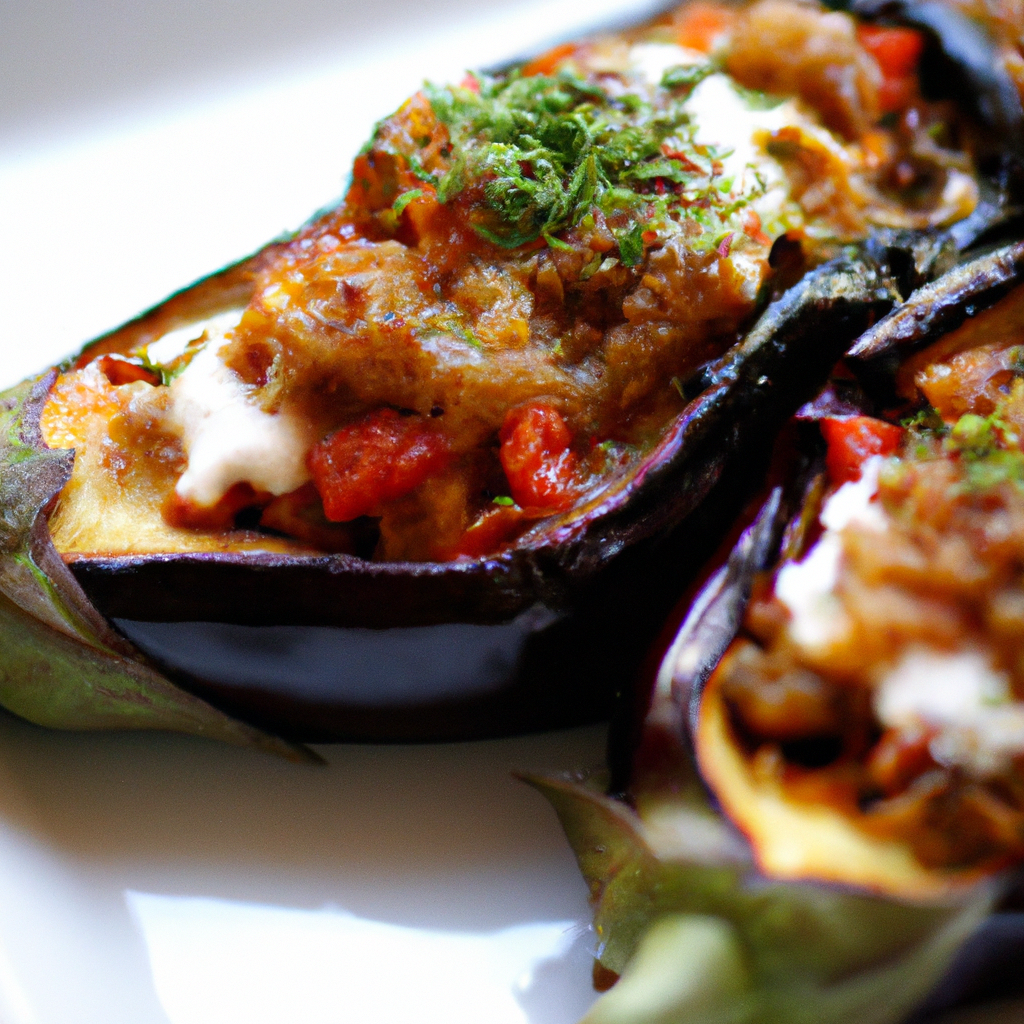 Mouthwatering Greek Vegan Delight: A Recipe for Stuffed Eggplant