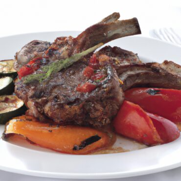 Mediterranean Delight: Greek Lamb Chops with Grilled Vegetables