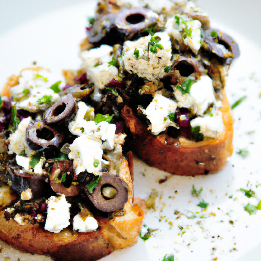 Zesty and Delicious: Authentic Greek Feta and Olive Bruschetta Recipe