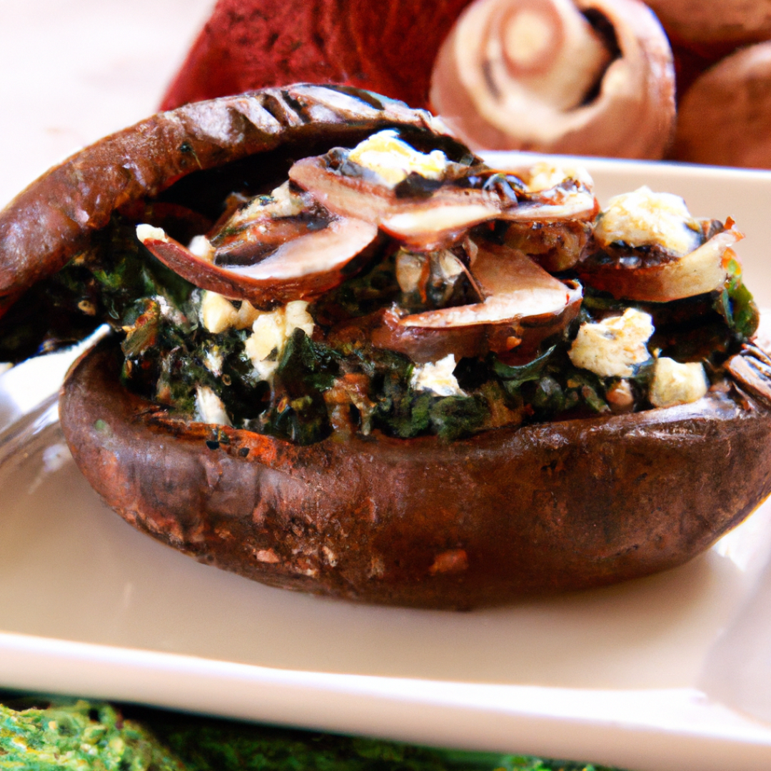 Savory Spinach and Feta Stuffed Portobello Mushrooms: A Delicious Greek Vegan Delight