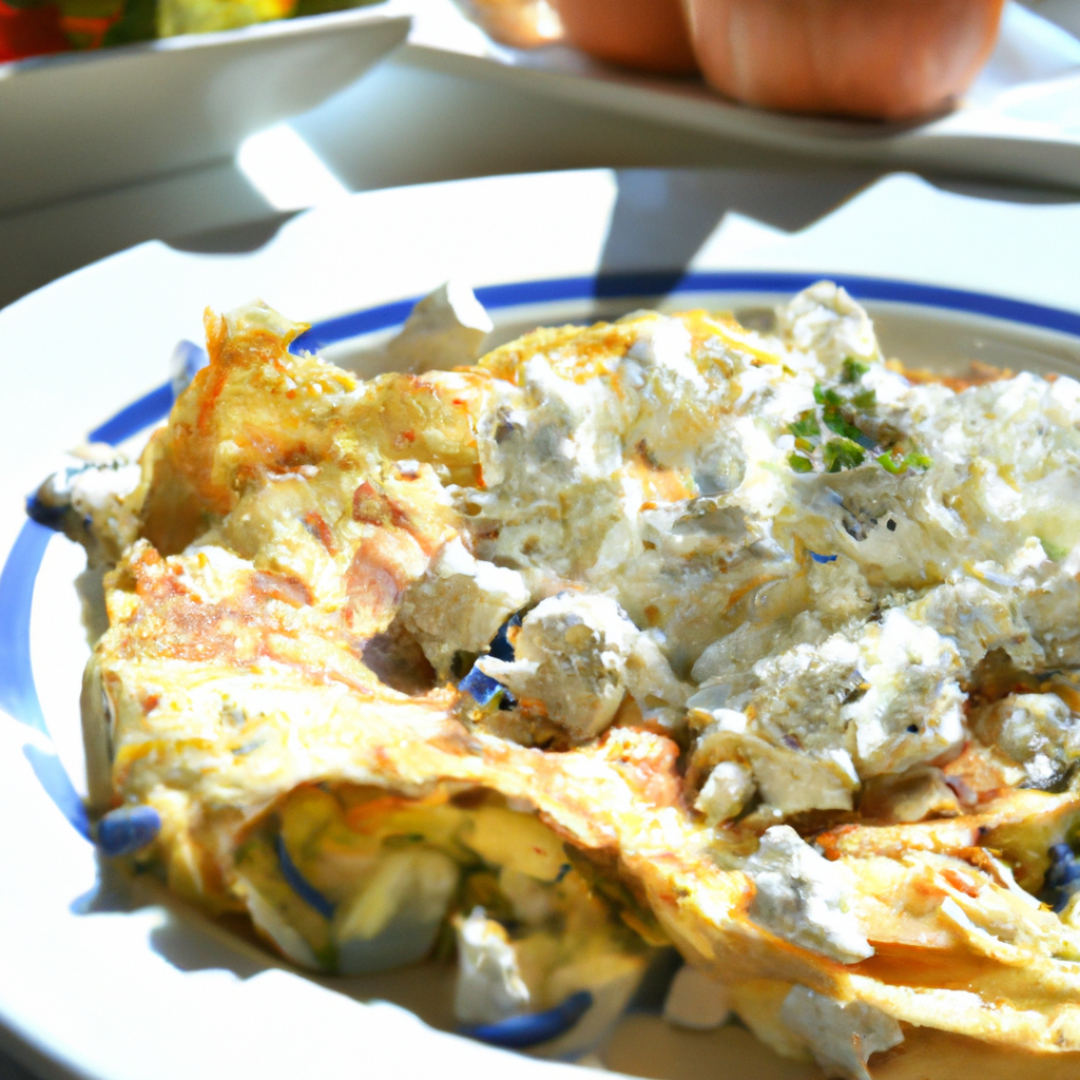 Indulge in a Mouthwatering Greek Breakfast: Quick and Easy Recipe for Feta Omelet with Fresh Tzatziki Sauce!