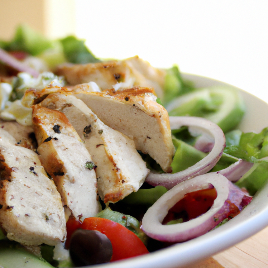 Healthy Greek Salad with Grilled Chicken