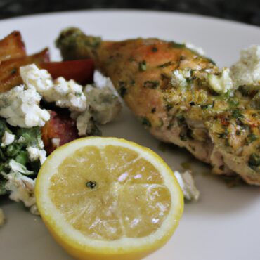 Mouth-Watering Greek Dinner Delight: Lemon & Herb Roasted Chicken with Feta and Tomato Salad